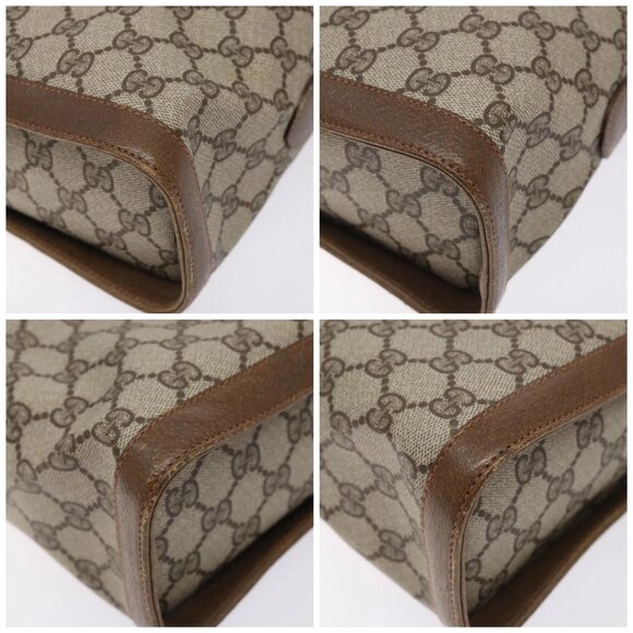 GUCCI GG Supreme Web Sherry Line Bag PVC Beige Gold 904 02 069 Auth BA3963 - Picture 16 of 16